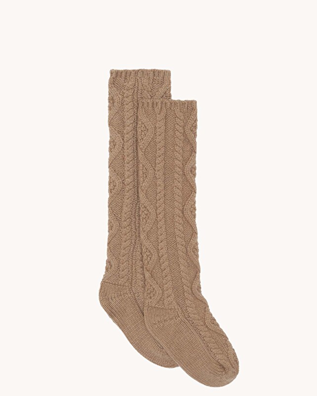 kujten Chaussettes gs lou Chaussettes Longues Cachemire Torsadé 6 fils