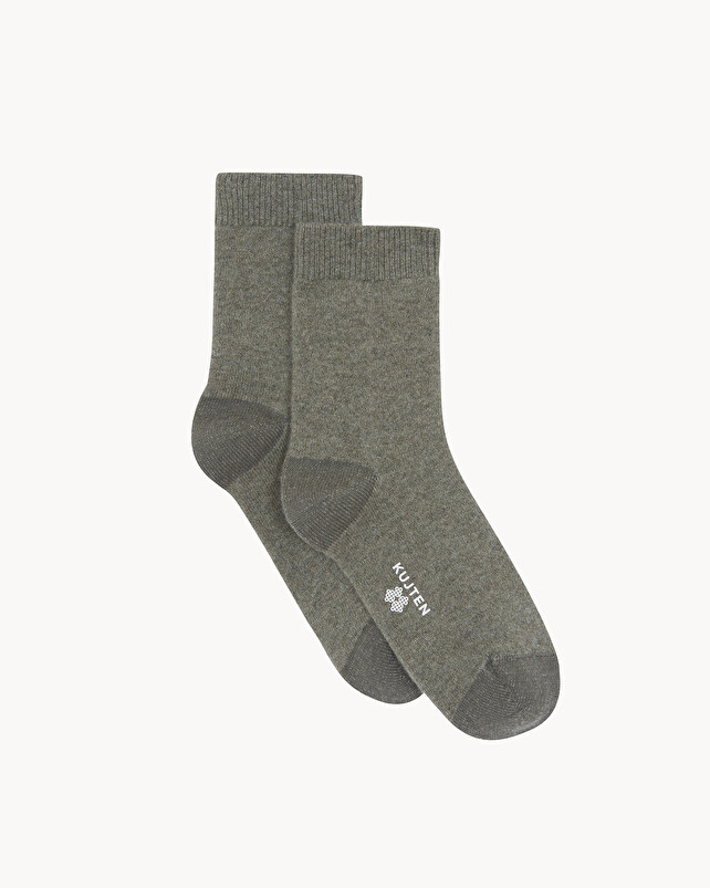 kujten Chaussettes logo socks Chaussettes Courtes Cachemire 2 fils