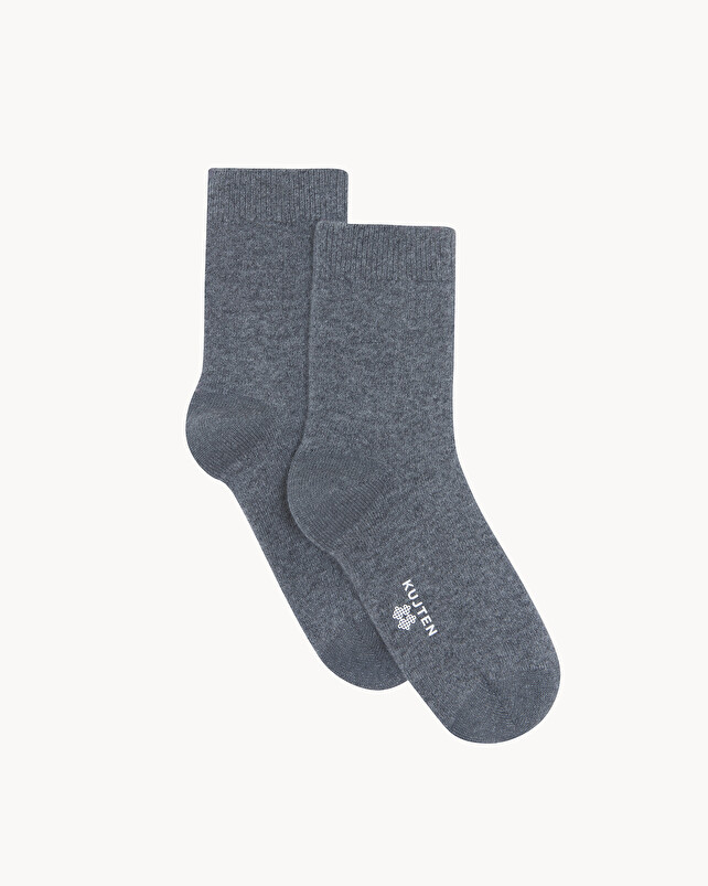 kujten Chaussettes logo socks Chaussettes Courtes Cachemire 2 fils