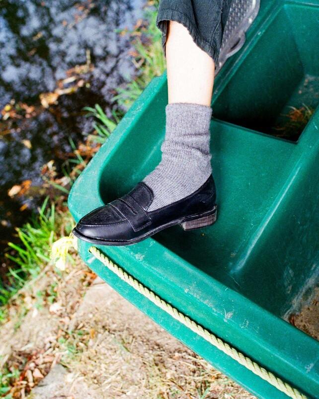 Kujten Chaussettes Socks Chaussettes Courtes Cachemire Couleur Unie 4 Fils