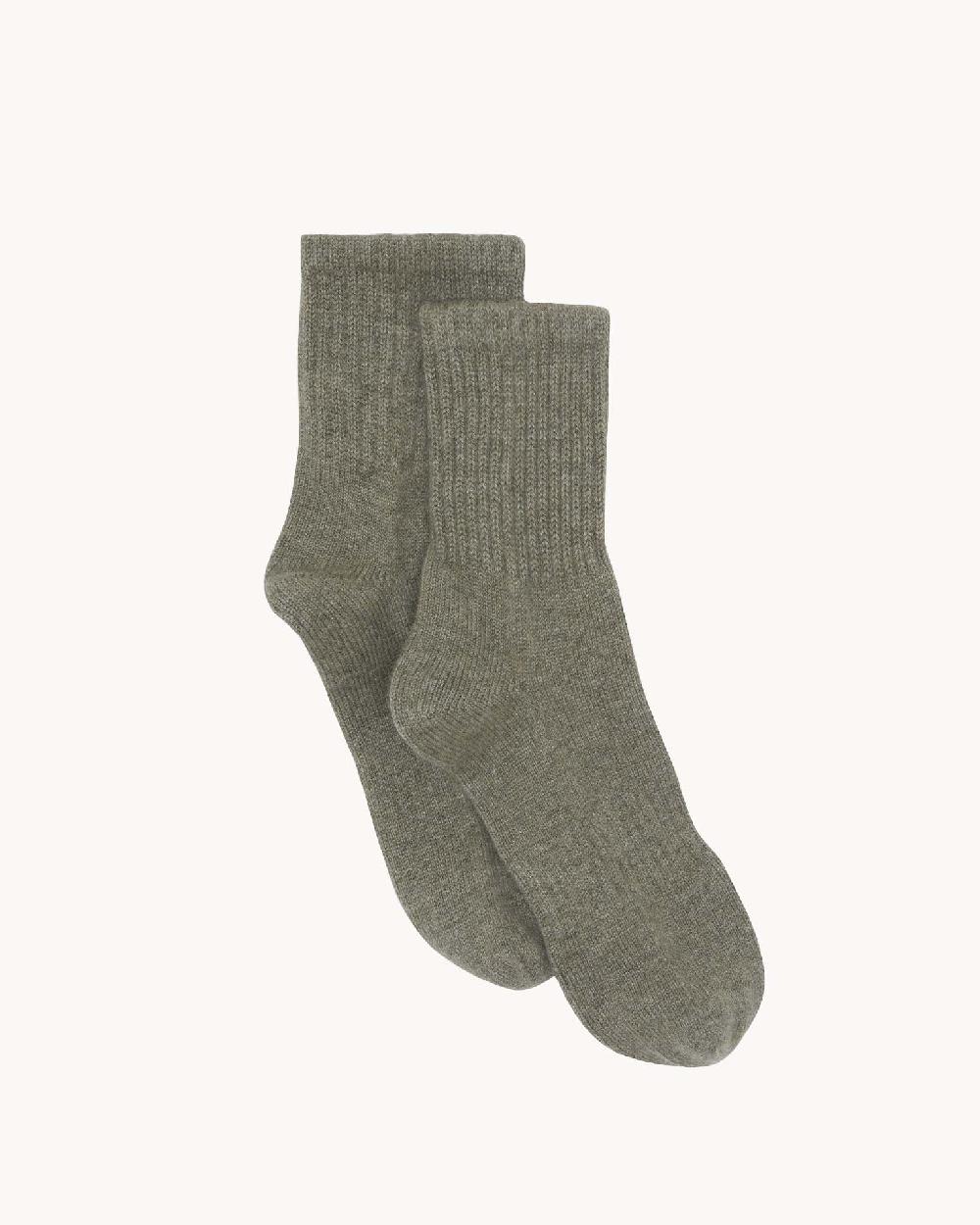 Kujten Chaussettes Socks Chaussettes Courtes Cachemire Couleur Unie 4 Fils