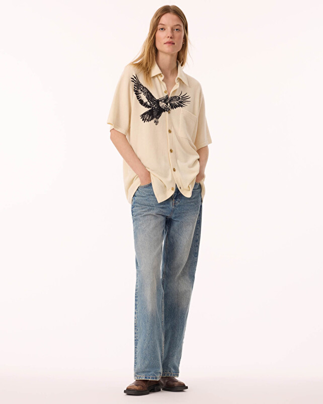 Kujten Chemise Tiger Chemise Cachemire Unisexe Imprimé 2 Fils