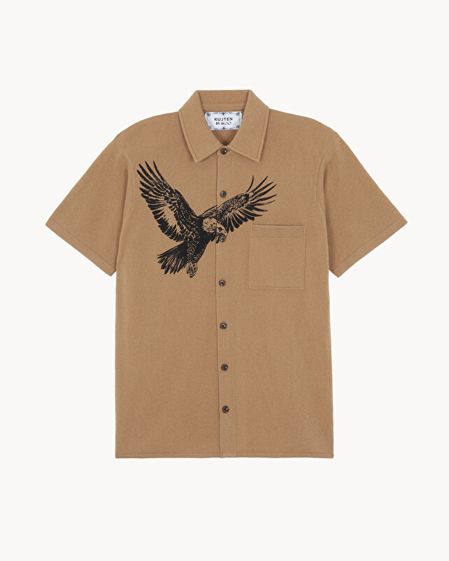 Kujten Chemise Tiger Chemise Cachemire Unisexe Imprimé 2 Fils