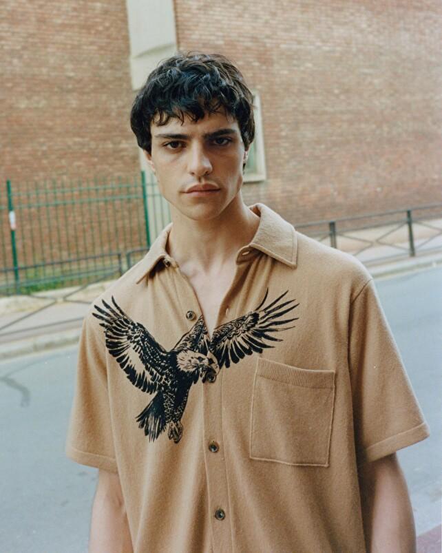 kujten Chemise tiger Chemise Cachemire Unisexe Imprimé 2 fils