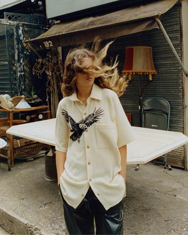 kujten Chemise tiger Chemise Cachemire Unisexe Imprimé 2 fils