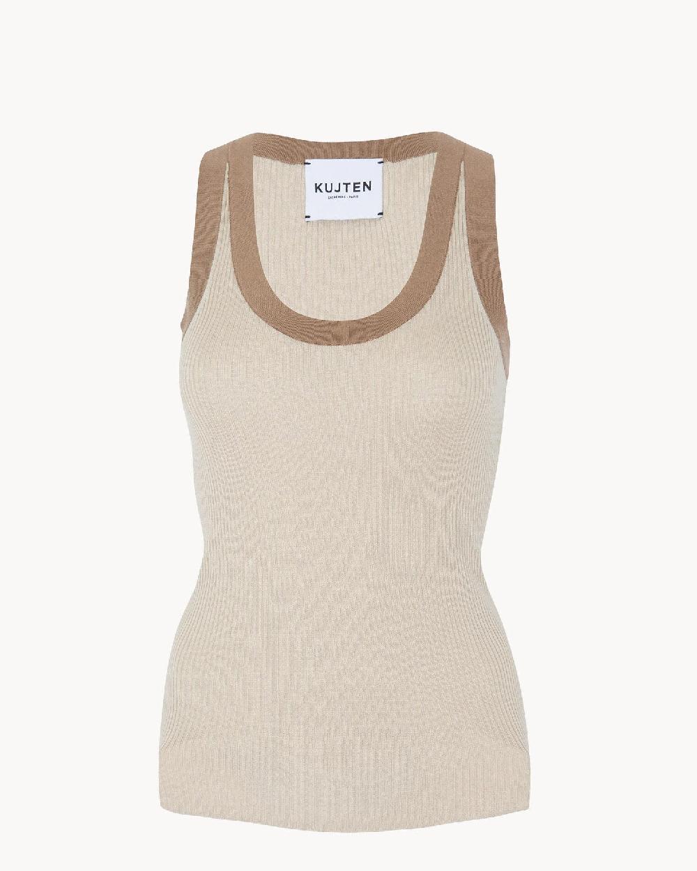 Kujten Débardeur Nael Cb Débadeur Soie-Cachemire Colorblock 1 Fil