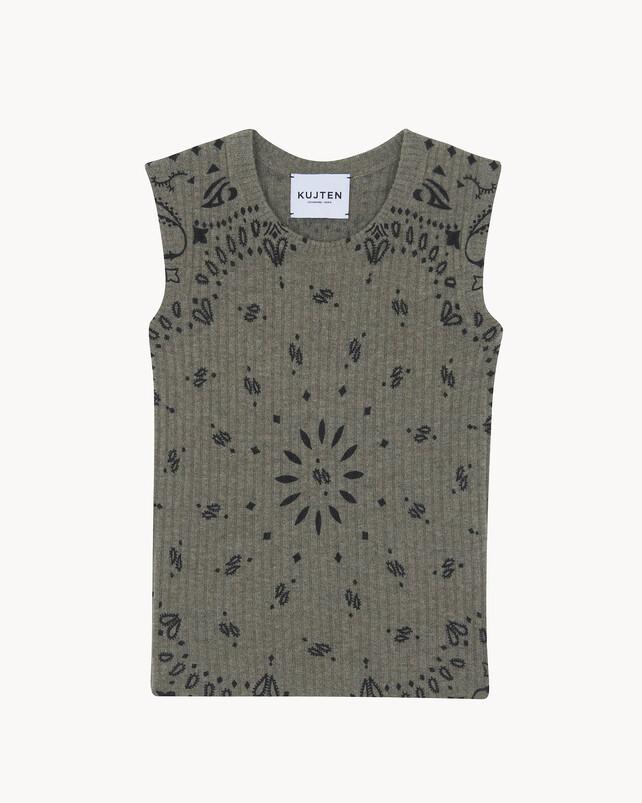 kujten Débardeur ribbi Débardeur Cachemire imprimé 2 fils