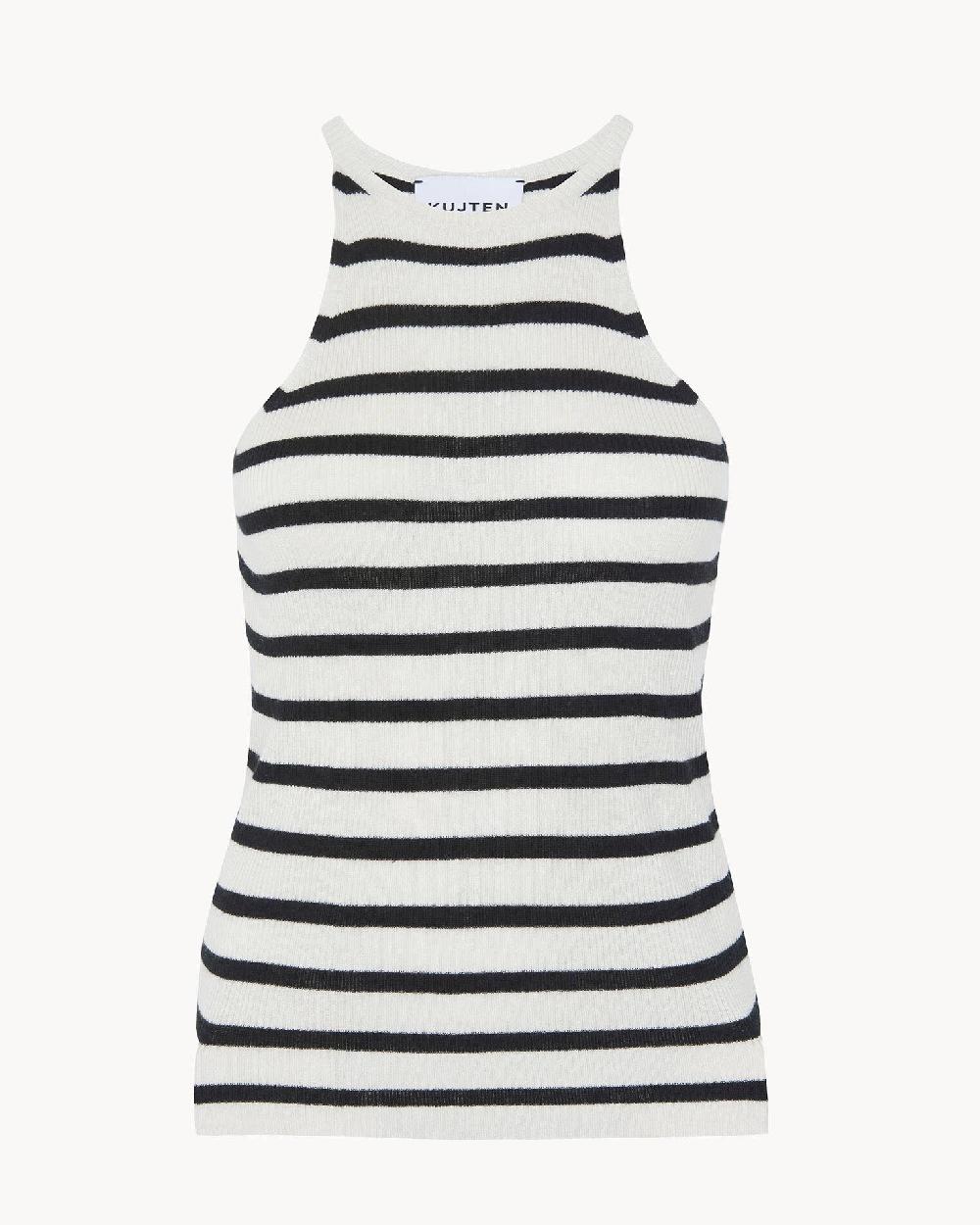 Kujten Débardeur Yael Marin Débardeur Marinière Rayé Soie Et Cachemire 1 Fil