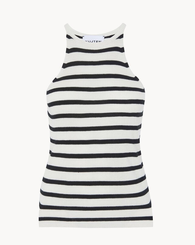 kujten Débardeur yael marin Débardeur marinière Rayé Soie et Cachemire 1 fil