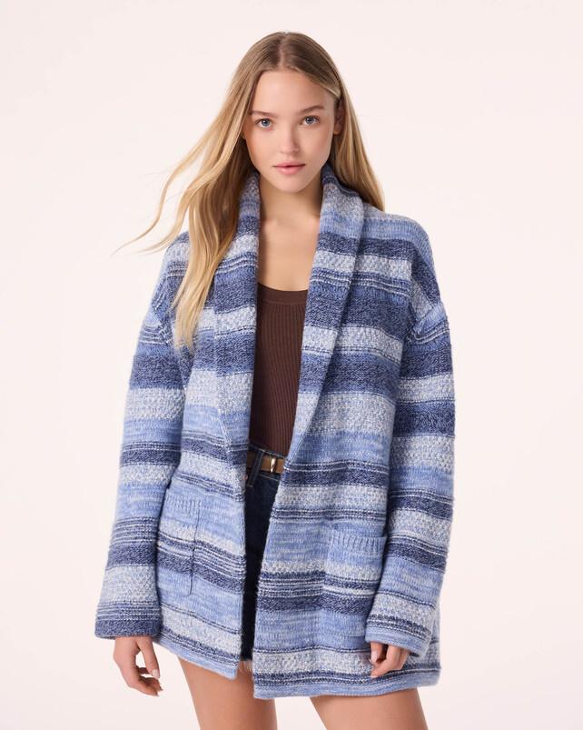 Kujten Gilet Denimo Gilet Cachemire Col Châle 6 Fils