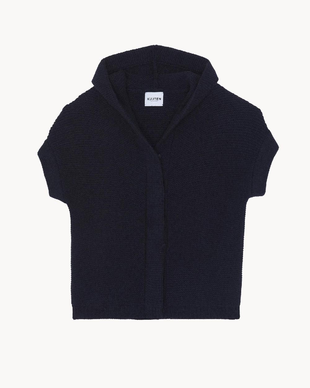 Kujten Gilet Glory Gilet Cachemire à Capuche Manches Courtes 4 Fils