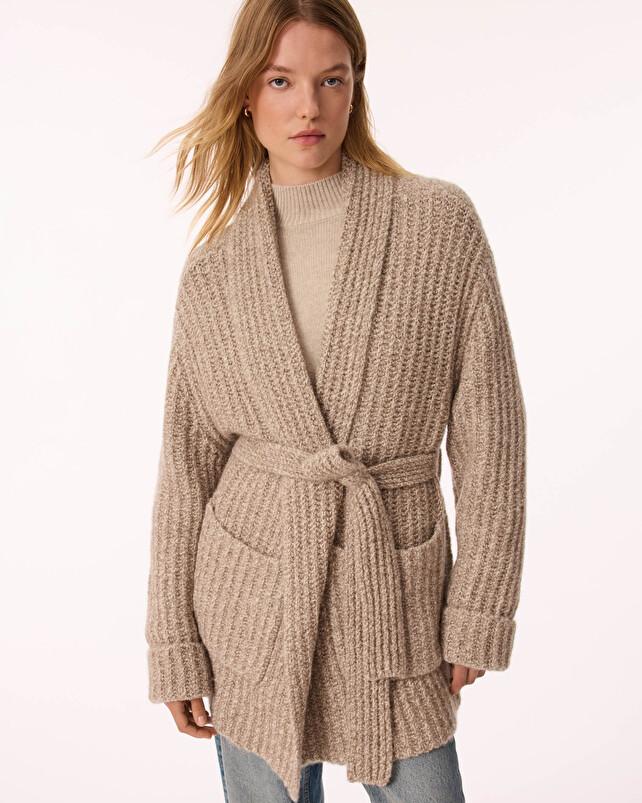 kujten Gilet jalil bouclette Gilet Long Cachemire 4 fils