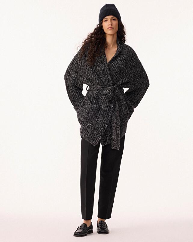 kujten Gilet jalil bouclette Gilet Long Cachemire 4 fils