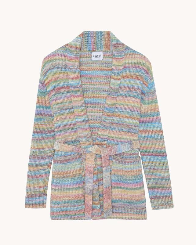 kujten Gilet jalil Gilet Long Cachemire Manches Longues 4 fils