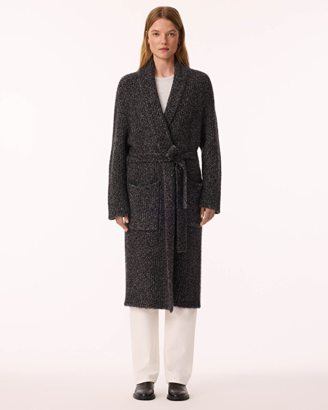 Kujten Gilet Jalila Bouclette Gilet Long Cachemire 4 Fils