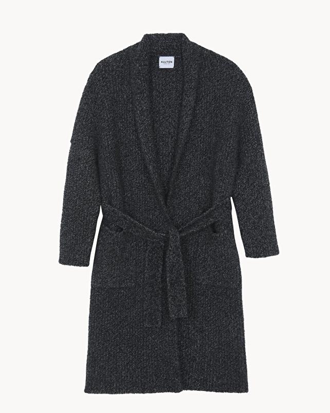 Kujten Gilet Jalila Bouclette Gilet Long Cachemire 4 Fils