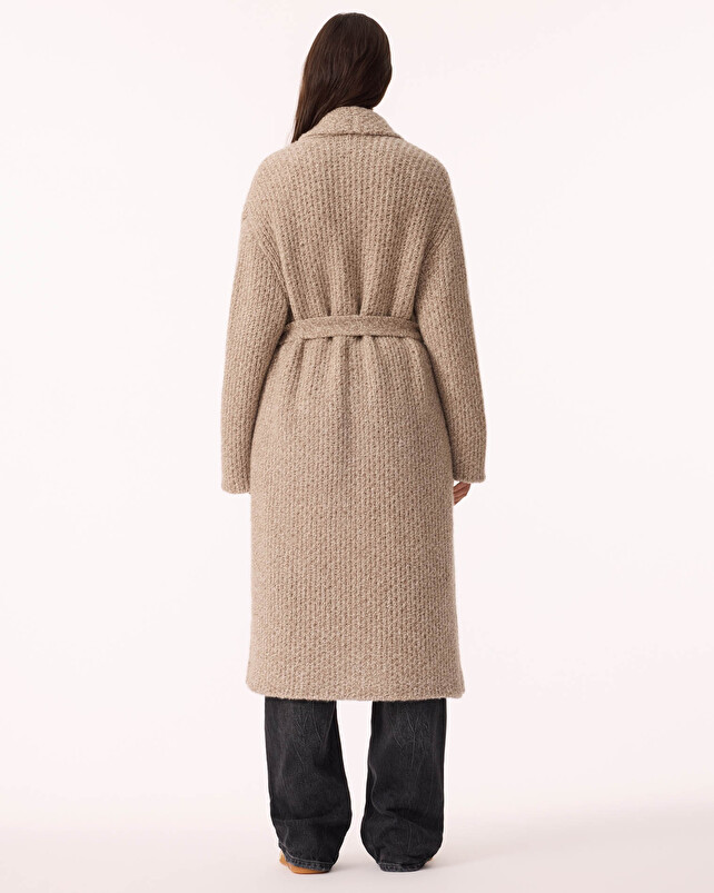 Kujten Gilet Jalila Bouclette Gilet Long Cachemire 4 Fils