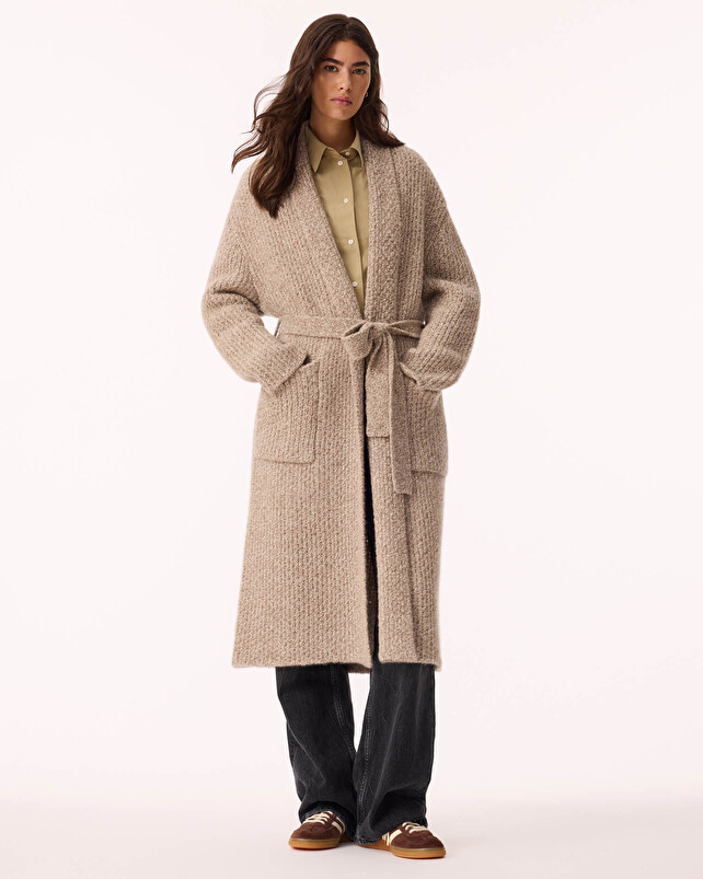 kujten Gilet jalila bouclette Gilet Long Cachemire 4 fils