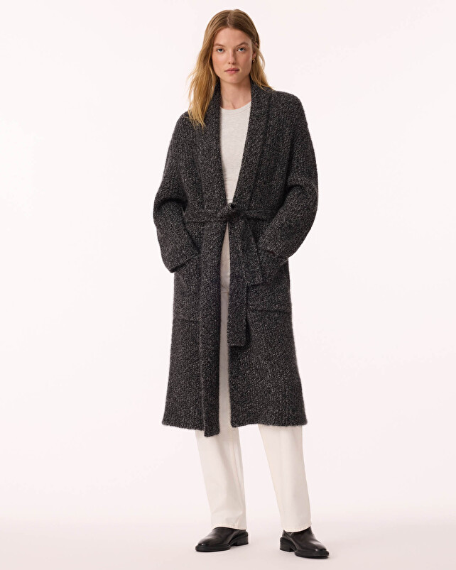 kujten Gilet jalila bouclette Gilet Long Cachemire 4 fils