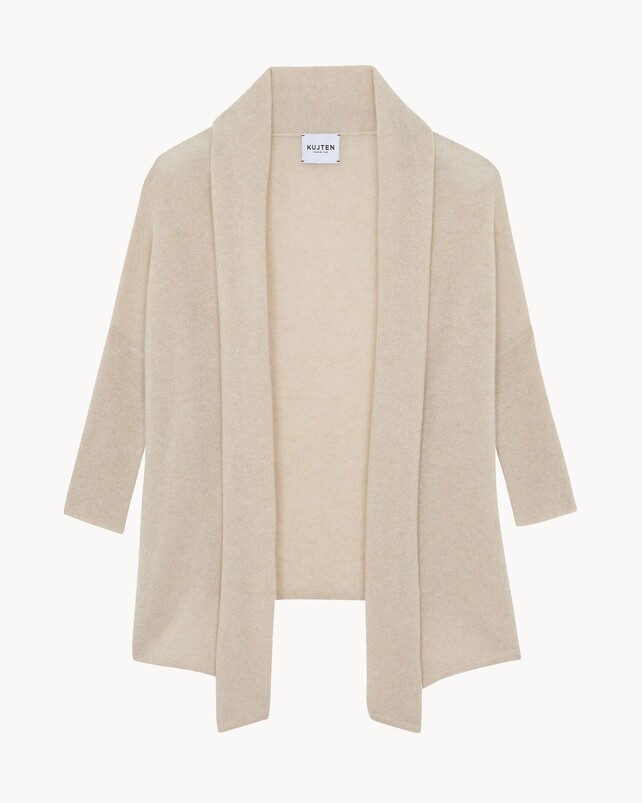 kujten Gilet louka Gilet Cachemire Femme Col Châle 2 fils