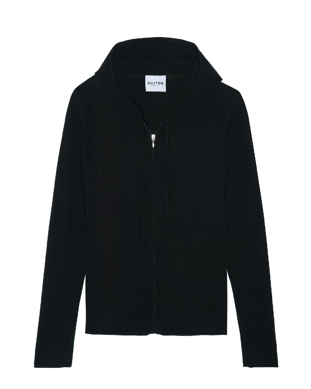 Kujten Gilet Racing Gilet Cachemire Col Rond Zippé à Capuche