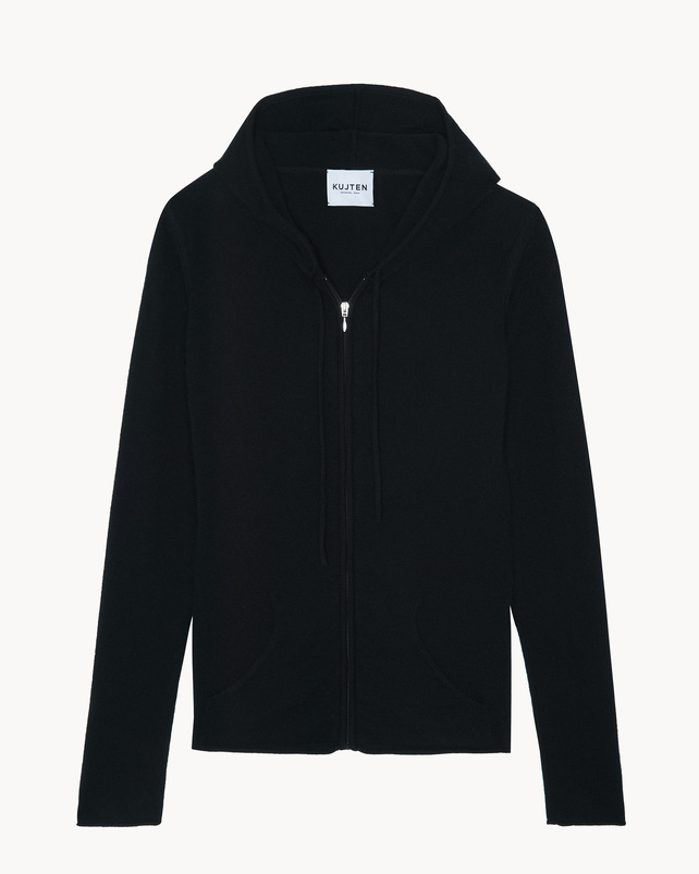 kujten Gilet racing Gilet cachemire col rond zippé à capuche 2 fils