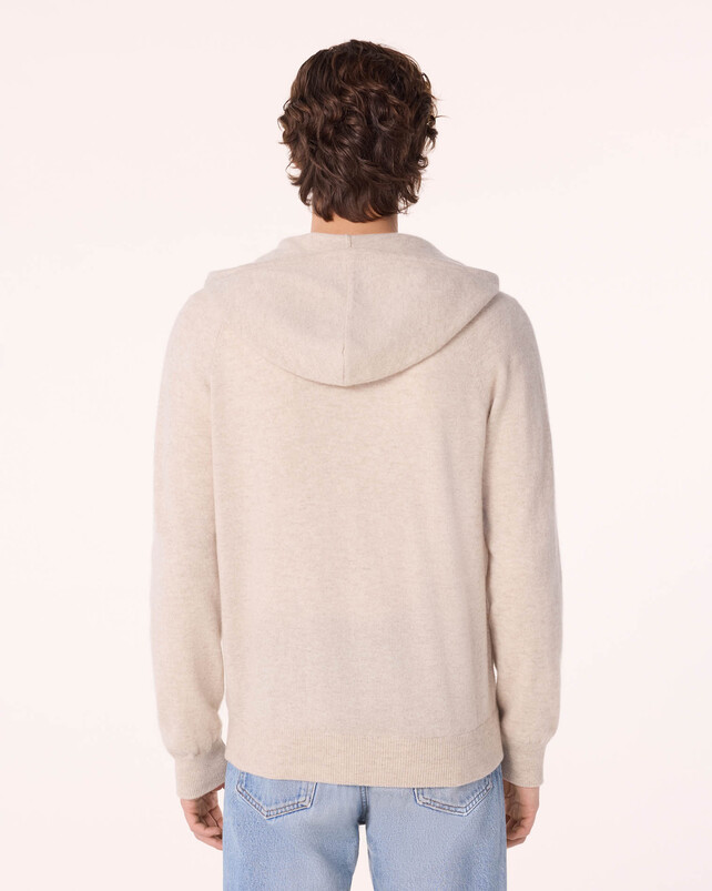 Kujten Gilet Rony Gilet Cachemire à Capuche Zippé Homme 2 Fils
