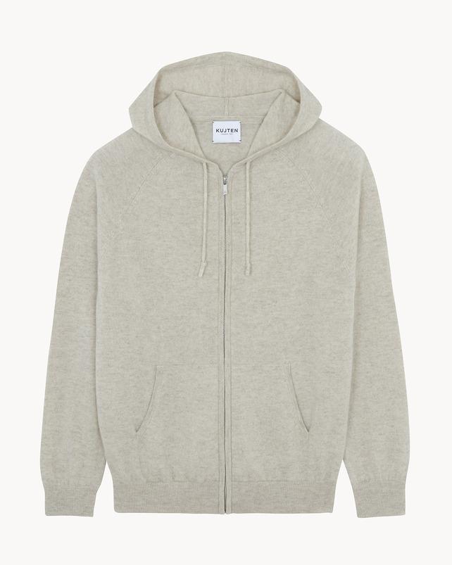 Kujten Gilet Rony Gilet Cachemire à Capuche Zippé Homme 2 Fils