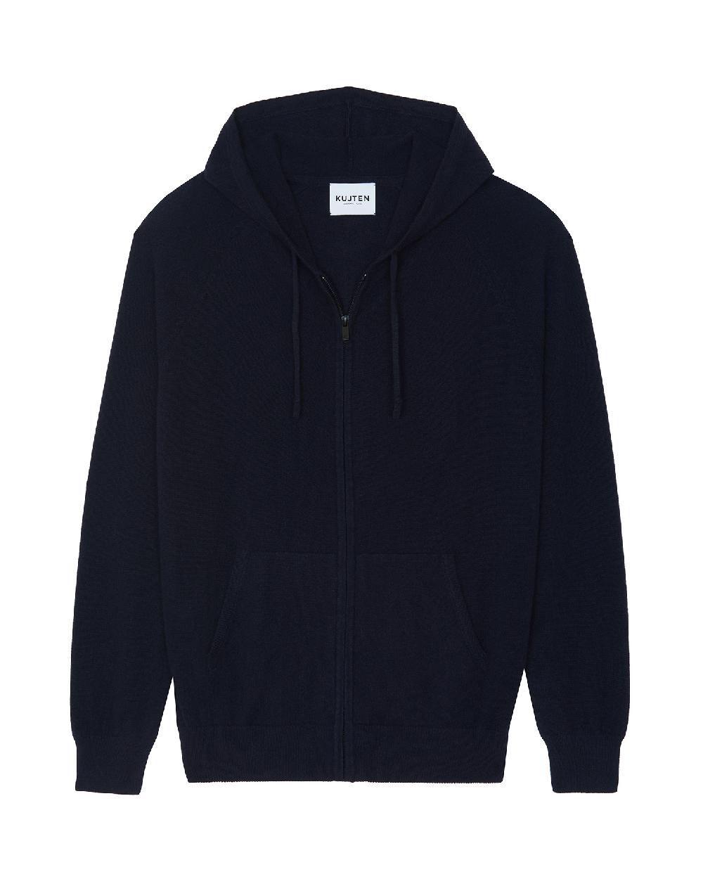 Kujten Gilet Rony Gilet Cachemire à Capuche Zippé Homme 2 Fils