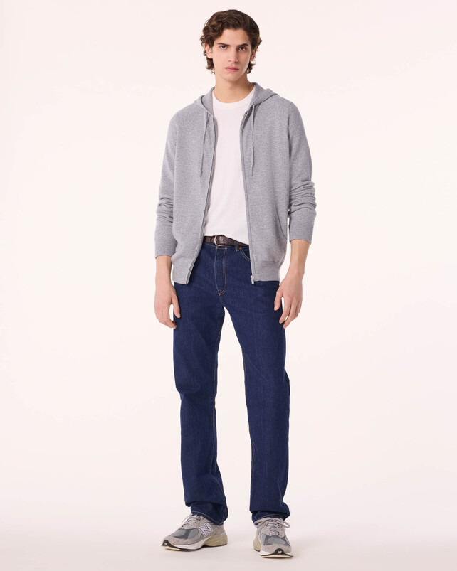 kujten Gilet rony Gilet cachemire à capuche zippé homme 2 fils