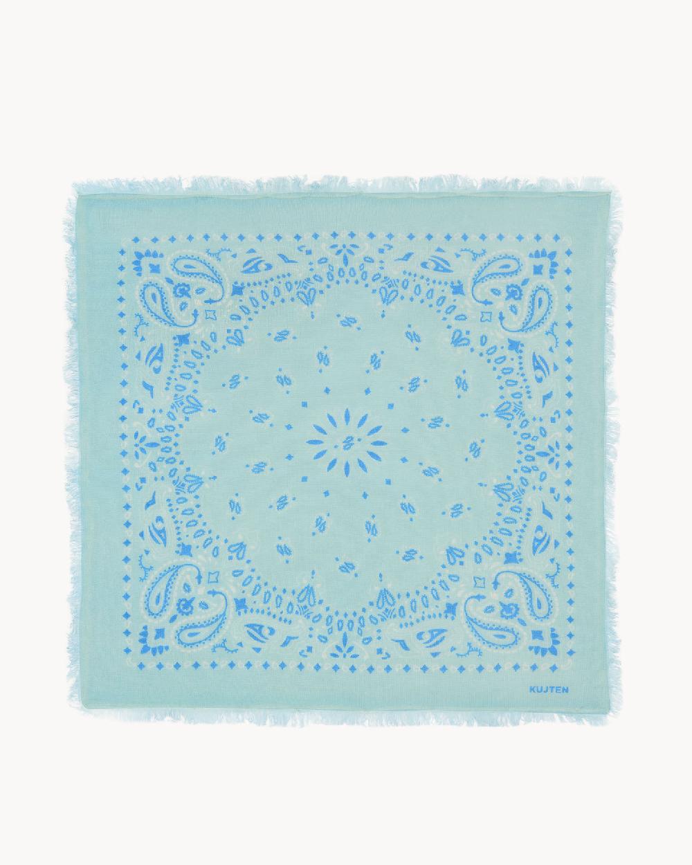 Kujten Grand Bandana Hachiko Bico Grand Bandana Cachemire Imprimé Bicoloré 2 Fils