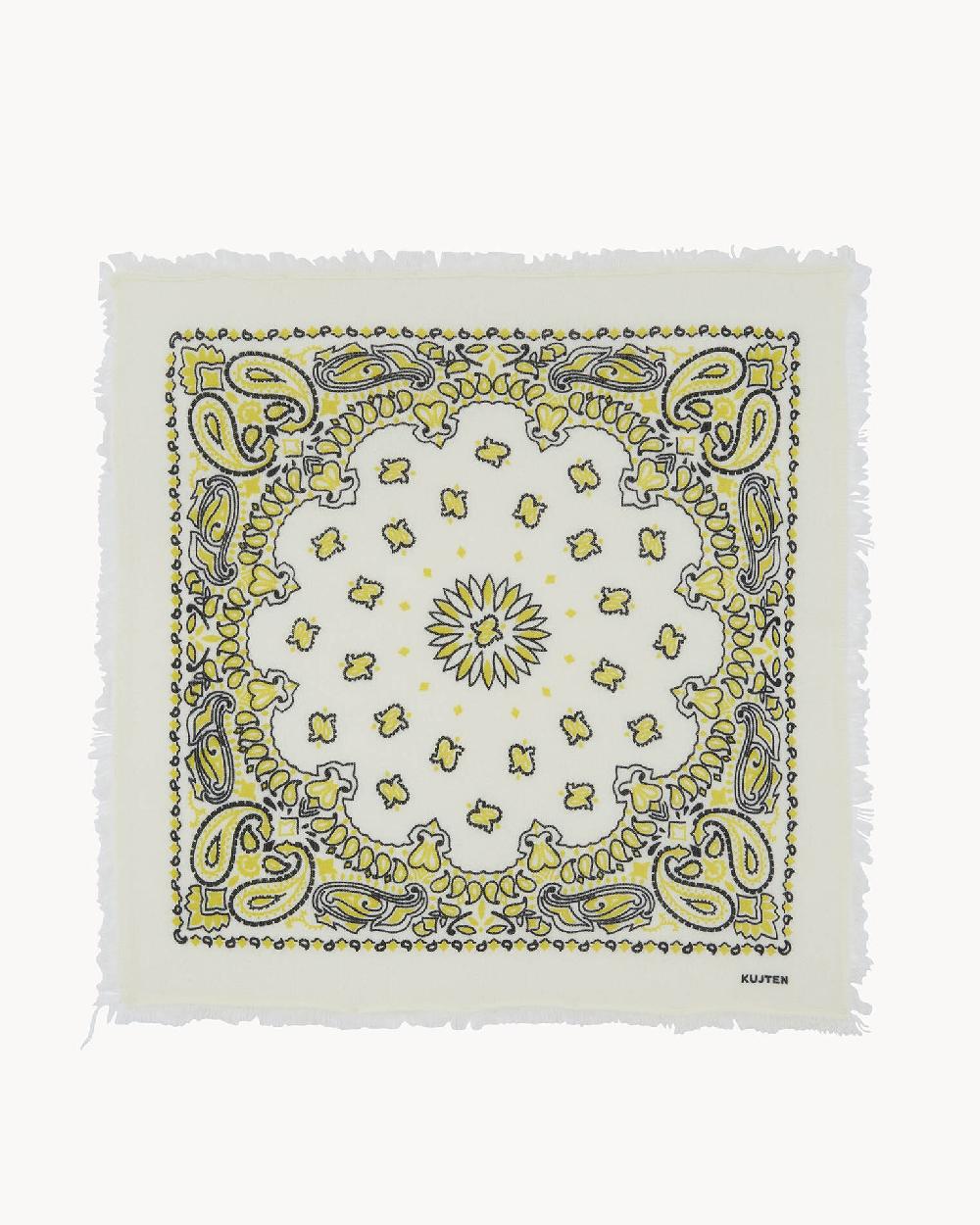 Kujten Grand Bandana Hachiko Bico Grand Bandana Cachemire Imprimé Bicoloré 2 Fils