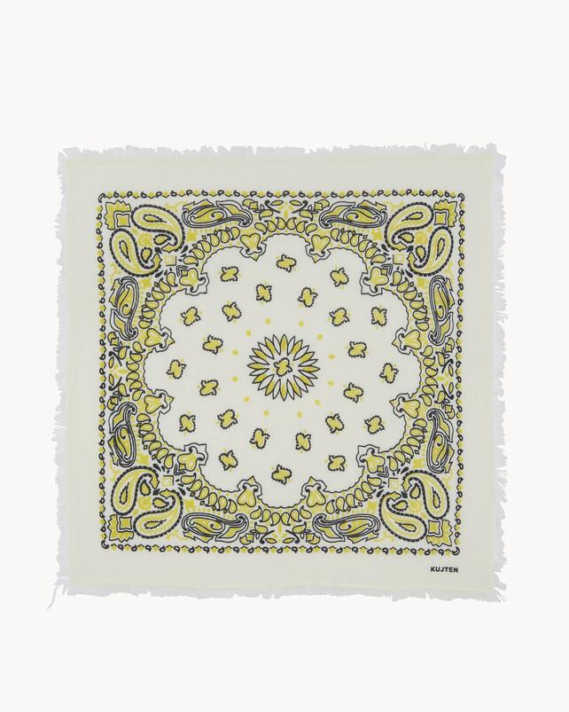 kujten Grand bandana hachiko bico Grand bandana cachemire imprimé bicoloré 2 fils