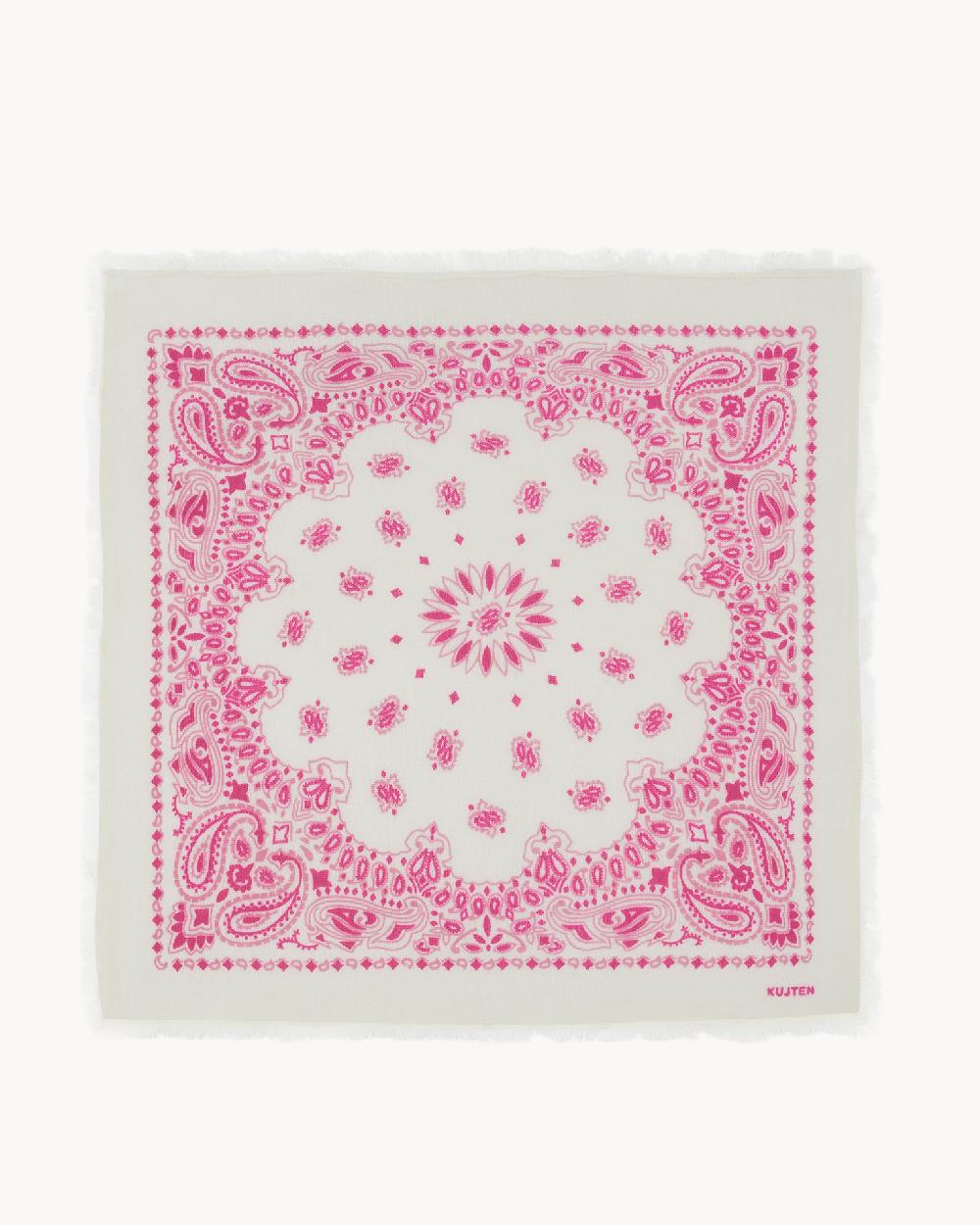 Kujten Grand Bandana Hachiko Bico Grand Bandana Cachemire Imprimé Bicoloré 2 Fils