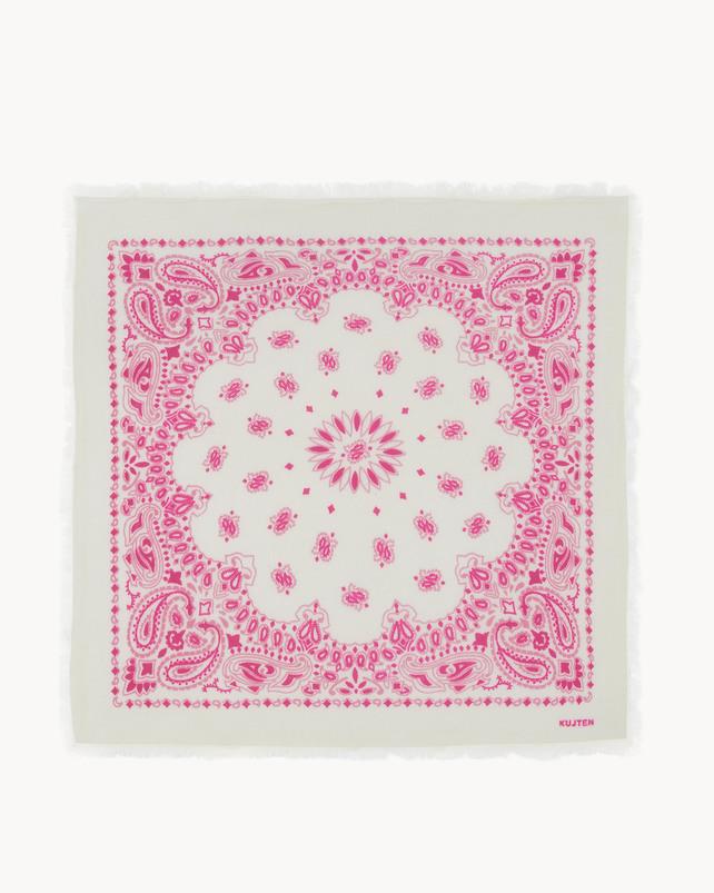 kujten Grand bandana hachiko bico Grand bandana cachemire imprimé bicoloré 2 fils