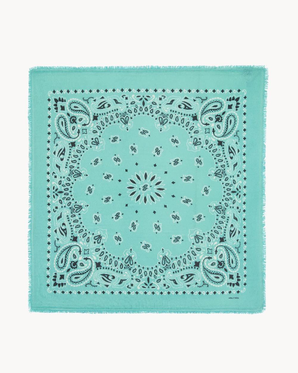 Kujten Grand Bandana Hachiko Bico Grand Bandana Cachemire Imprimé Bicoloré 2 Fils