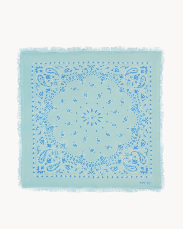 kujten Grand bandana hachiko bico Grand bandana cachemire imprimé bicoloré 2 fils