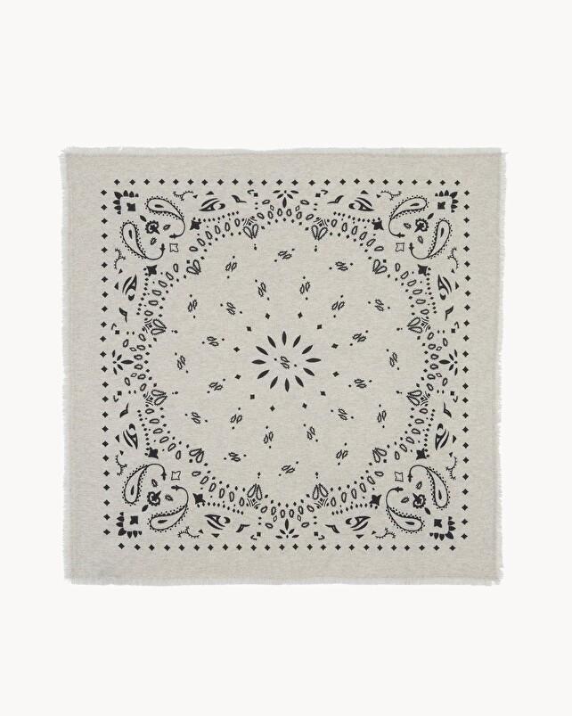 kujten Grand bandana hachiko Grand bandana cachemire imprimé 2 fils