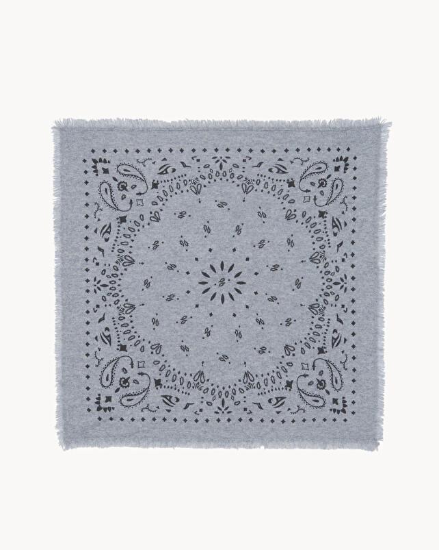 kujten Grand bandana hachiko Grand bandana cachemire imprimé 2 fils