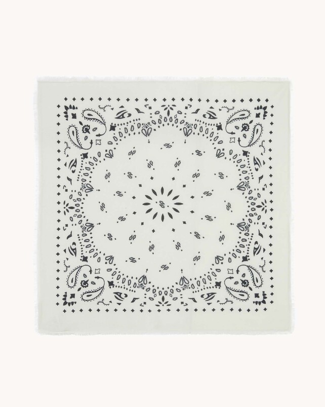 kujten Grand bandana hachiko Grand bandana cachemire imprimé 2 fils