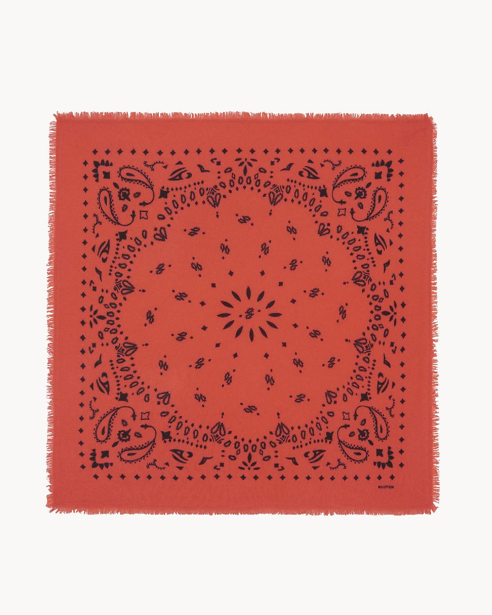 Kujten Grand Bandana Hachiko Grand Bandana Cachemire Imprimé 2 Fils