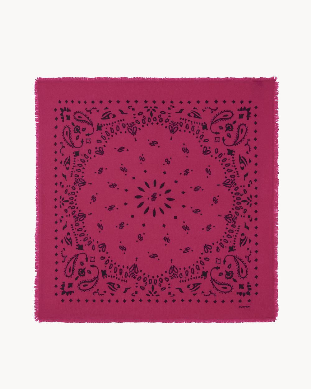 Kujten Grand Bandana Hachiko Grand Bandana Cachemire Imprimé 2 Fils