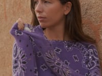 Kujten Grand Bandana Hachiko Grand Bandana Cachemire Imprimé 2 Fils