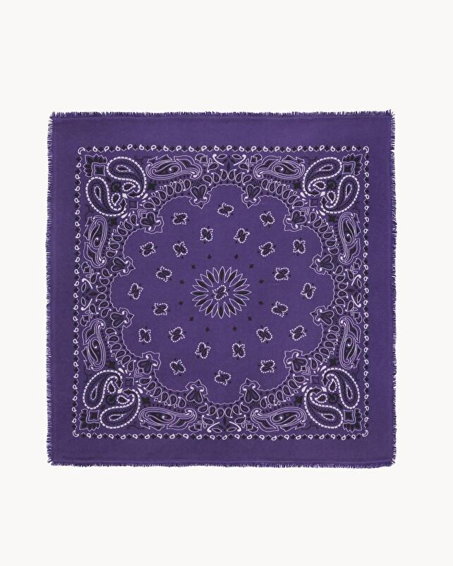 kujten Grand bandana hachiko Grand bandana cachemire imprimé 2 fils