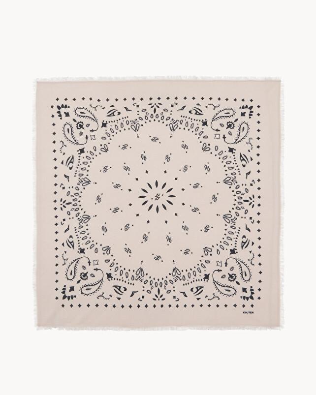 kujten Grand bandana hachiko Grand bandana cachemire imprimé 2 fils
