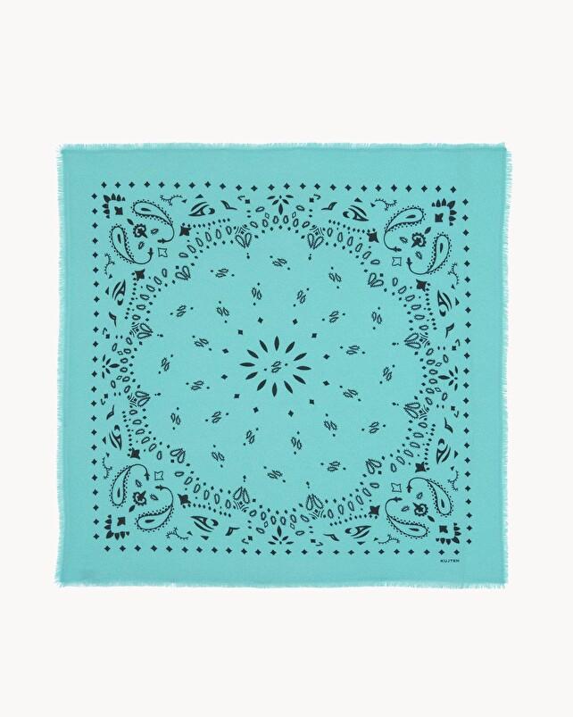 kujten Grand bandana hachiko Grand bandana cachemire imprimé 2 fils
