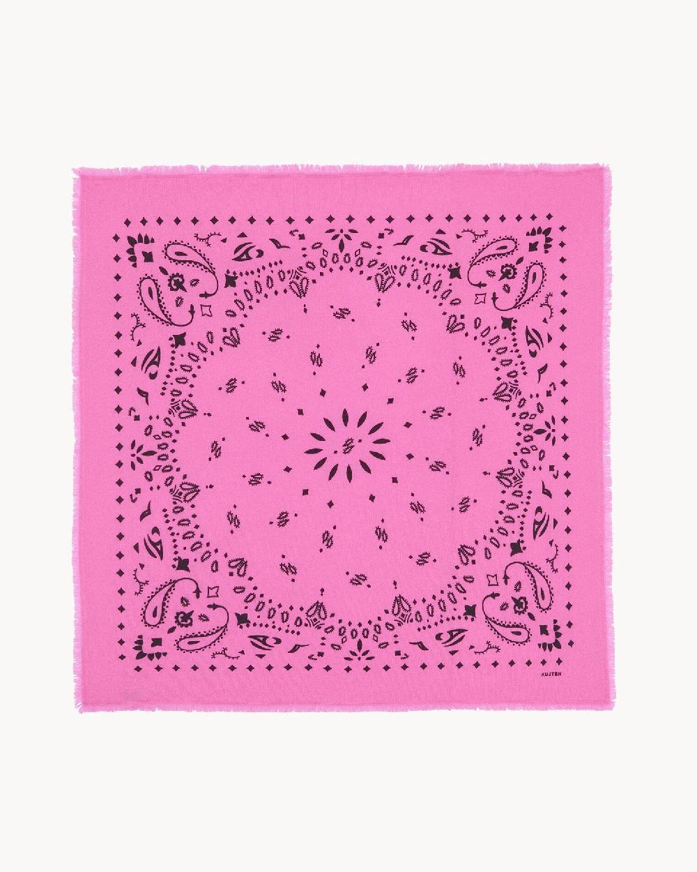 Kujten Grand Bandana Hachiko Grand Bandana Cachemire Imprimé 2 Fils