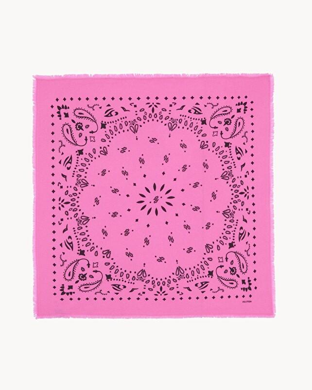 kujten Grand bandana hachiko Grand bandana cachemire imprimé 2 fils