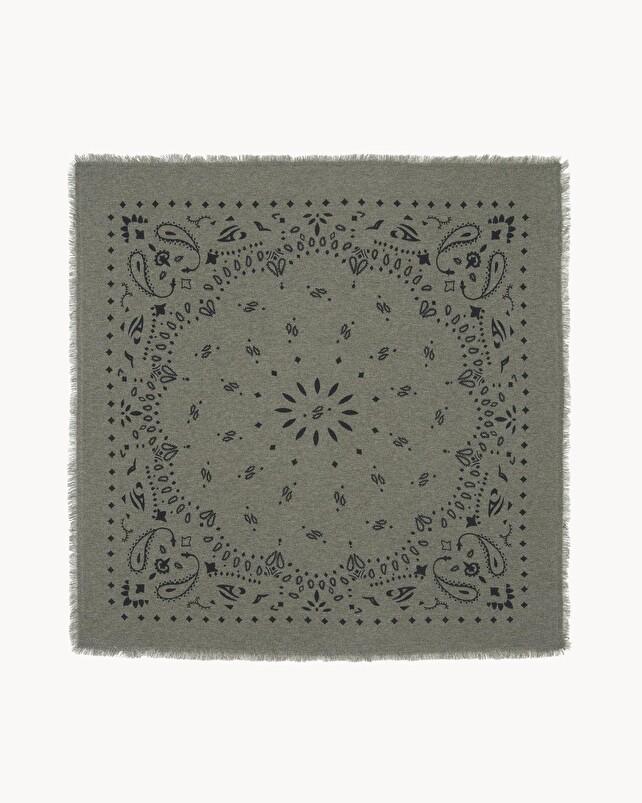 kujten Grand bandana hachiko Grand bandana cachemire imprimé 2 fils