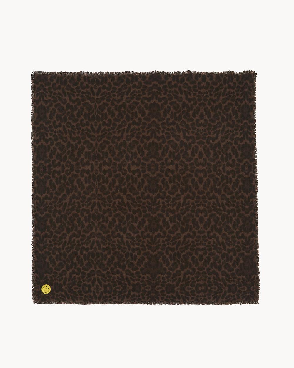 Kujten Grand Bandana Hachiko Leo Smiley Grand Bandana Cachemire Leopard Smiley 2 Fils